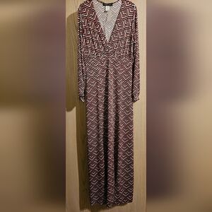 Geometric Patterned Black and White Dress